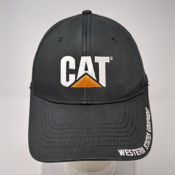 CAT Western States Equipment Black OS Adjustable Embroidered 6 Panel Cotton - Picture 2 of 8